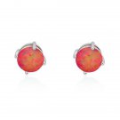 Fashion Purple Pink Blue Fire Opal Stud Earrings For Women B 3 E4R