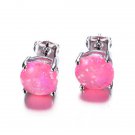 Fashion Purple Pink Blue Fire Opal Stud Earrings For Women B 4 E4R