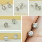 Flyleaf 925 Sterling Silver Cubic Zirconia Crown Stud Earrin E4R