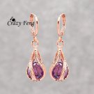 Free Shipping Trendy New Women S Rose Gold Color Water Drop E4R