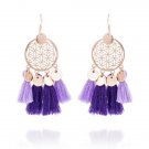 Gold Color Round Sequins Boho Ethnic Tassel Drop Earrings Wo E4R