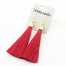 Gold Silver Earrings Silk Tassel Earrings Long Drop Earrings 3 E4R
