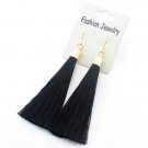 Gold Silver Earrings Silk Tassel Earrings Long Drop Earrings 4 E4R