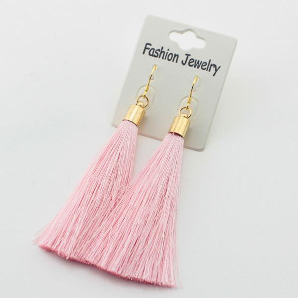 Gold Silver Earrings Silk Tassel Earrings Long Drop Earrings E4R
