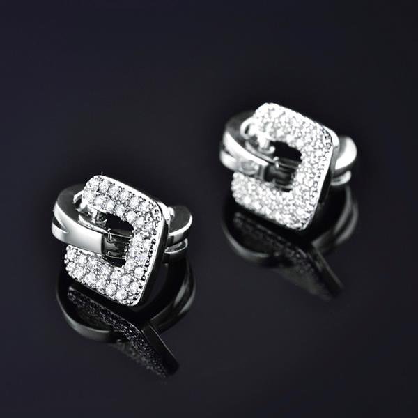 Gulicx Brand Unique Square Shaped Piercing Small Huggie 4 E4R