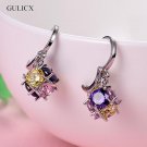 Gulicx Fashion White Gold Color Drop Earrings For Women Long 2 E4R