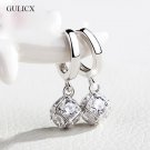 Gulicx Fashion White Gold Color Drop Earrings For Women Long 3 E4R