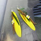 H Hyde 8 Colors Bohemian Long 10cm Feather Earrings Beads Fo 2 E4R