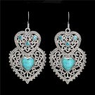 H Hyde Bohemia Style Silver Color Double Heart Hollow Natura E4R