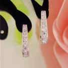 H Hyde Fashion Sweet 1 Pair Silver Color Earrings White Cubi 2 E4R