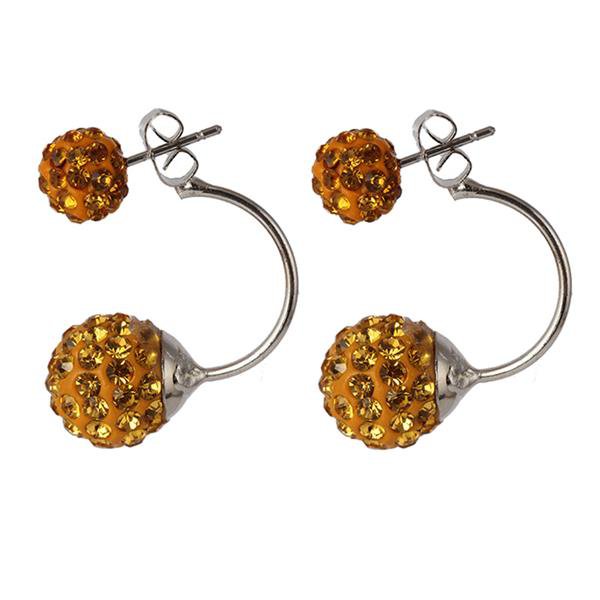 High Quality Double Side Earrings Fashion Crystal Disco Ball 2 E4R