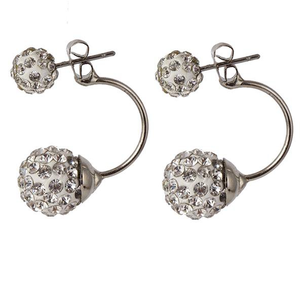 High Quality Double Side Earrings Fashion Crystal Disco Ball E4R