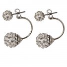 High Quality Double Side Earrings Fashion Crystal Disco Ball E4R