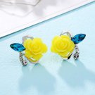 Hot 5 Colors Optional Fashion Crystal Flower Earring Exquisi 2 E4R