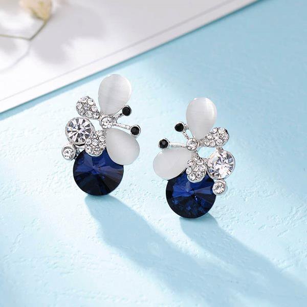 Hot Buy New Design High Quality Elegant Silver Plated Blue O E4R