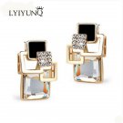 Hot Fashion Brincos Vintage Long Square Crystal Earring Big E4R