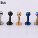 Hot Medical Titanium Steel Stud Earring Punk Rod Flat T Type 2 E4R