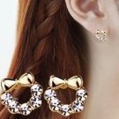 Hot New Gift Stud Earrings Fashion Earrings Black Bow C E4R
