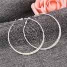 Hot Sale Silver Hoop Earrings Big Smooth Circle Earrings Set E4R