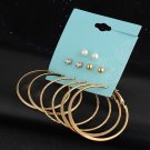 If You 6 Pairs Set Fashion Gold Color Silver Color Punk Crys 3 E4R