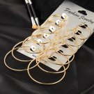 If You 6 Pairs Set Fashion Trendy Round Gold Color Rock Punk 3 E4R