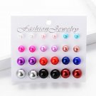 Jewdy 12 Pairs Set Simulated Pearl Earrings For Women Fashio 2 E4R