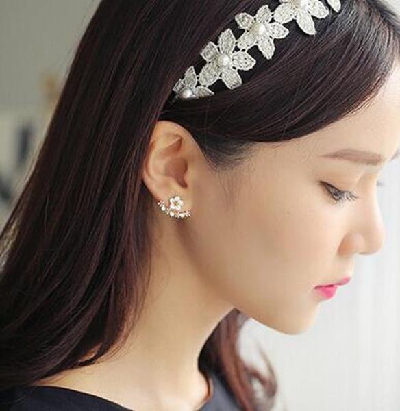 Jisensp New Arrival Crystal Flower Stud Earrings Piercing Ea E4R