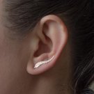 Jisensp Vintage Jewelry Exquisite Leaf Earrings Feather Stud 2 E4R