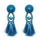 Jujia Women Ethnic Vintage Long Dangle Fringe Earrings E4R