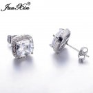 Junxin Luxury Female White Square Stud Earring Fashion 925 S 2 E4R