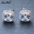 Junxin Luxury Female White Square Stud Earring Fashion 925 S 4 E4R