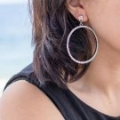 Juran Women Fashion Big Round Drop Earrrings Crystal Pendant E4R