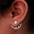 Kittenup Korean New Rhinestone Front Back Flower Lotus Stud E4R