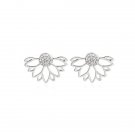 Kittenup Korean New Rhinestone Front Back Flower Lotus Stud 2 E4R
