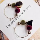 Korean Asymmetric Style Geometric Pendant Earrings Colo 5 E4R