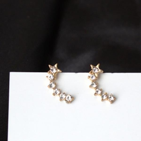 Korean Fashion Imitation Five Pointed Star Curved Geometric E4R