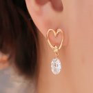 Korean Fashion Luxury Charm Drop Pierced Earrings Zircon Wom E4R