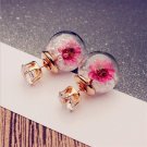 Korean Fashion Women Lady Elegant Rose Glass Ball Flowe 2 E4R