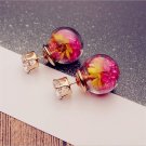 Korean Fashion Women Lady Elegant Rose Glass Ball Flowe E4R