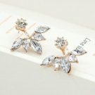 Korean Gold And Silver Plated Leave Crystal Stud Earrings Fa 2 E4R