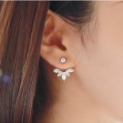 Korean Gold And Silver Plated Leave Crystal Stud Earrings Fa E4R