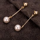 Korean Jewelry Ol Gold Color Earrings Erding Pearl Temperame E4R