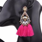 Lalynnly Handmade Ethnic Bohemian Tassel Earrings Rhinestone 3 E4R