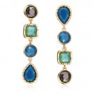 Lilie White Luxury Colorful Geometric Dangle Earrings S E4R