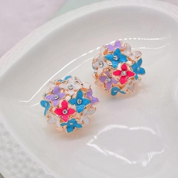 Lnrrabc Gold Leaf Flower Piercing Ear Studs Earrings Boucle E4R