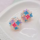 Lnrrabc Gold Leaf Flower Piercing Ear Studs Earrings Boucle E4R