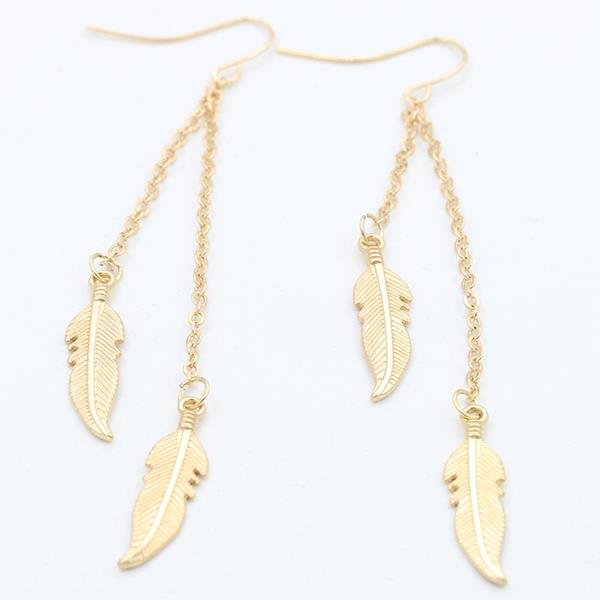 Long Tassel Feather Drop Earrings Fashion Jewelry Boucle D O E4R