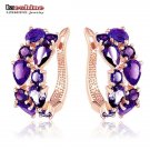 Lzeshine Top Sale New Flower Earrings Rose Gold Color Multic 3 E4R