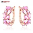 Lzeshine Top Sale New Flower Earrings Rose Gold Color Multic E4R