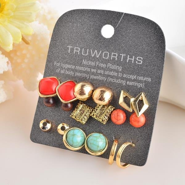Marte Joven New Style Rhinestone Stud Earring Set For Women 2 E4R